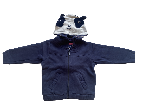 TOM TAILOR Baby Sweatjacke mit Panda- Artwork, blau, unifarben mit Print, Gr.68