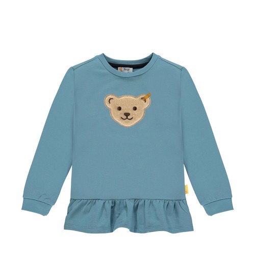 Steiff Sweatshirt ohne Kapuze mittelblau, Größe 104