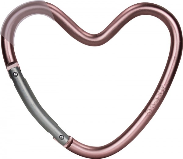Dooky Heart Hook - Kinderwagenhaken für Taschen / herzförmig / Pink / matt