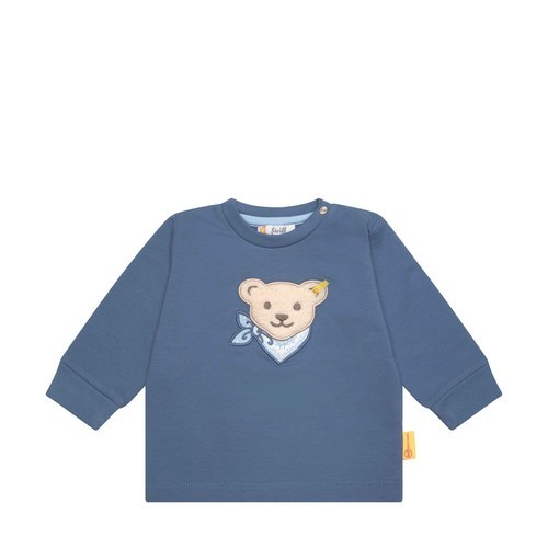 Steiff Sweatshirt ohne Kapuze mittelblau, Größe 56