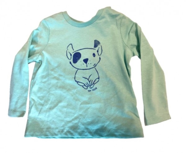 TOM TAILOR Baby Langarmshirt mit Hunde- Print, blau, unifarben mit Print, Gr.80