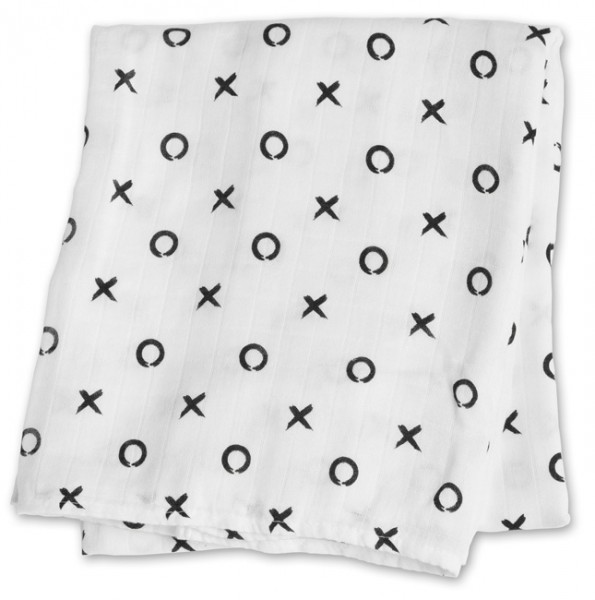 Bamboo Swaddle Mulltuch (modern collection) - Hugs & Kisses