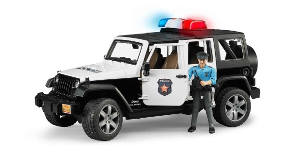 BRUDER Jeep Wrangler Rubicon Unlimited Polizeifahrzeug, L + S und Polizist