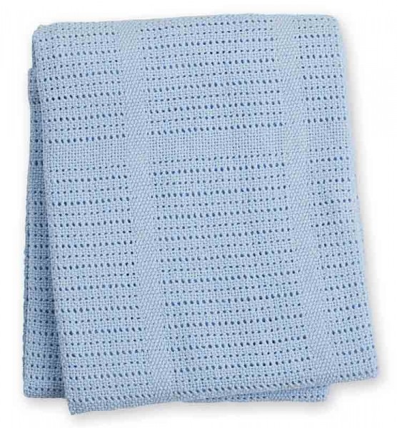 Baumwoll Strickdecke Blue