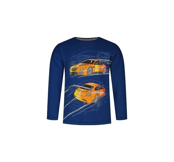 SALT AND PEPPER Boys L/S Speed Cars Print space blue
