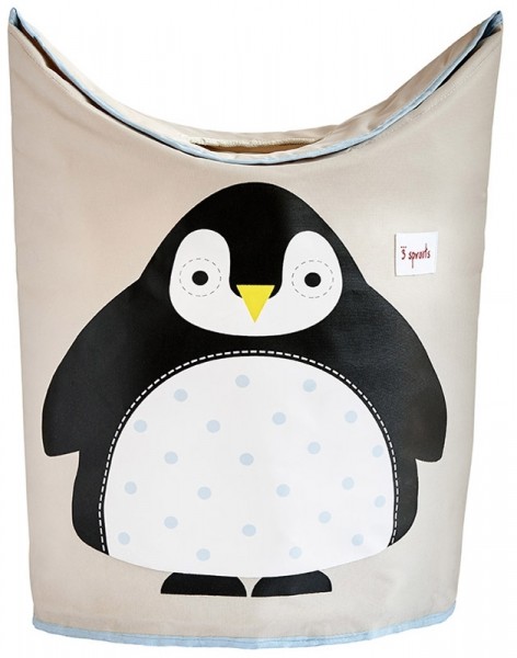 3 Sprouts - Wäschekorb für Kinderzimmer / faltbar / Pinguin