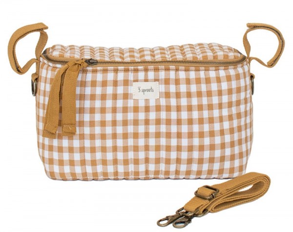 3 Sprouts Kinderwagentaschen gesteppt / Gingham Mustard