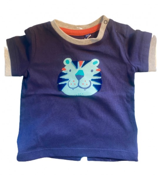 TOM TAILOR Baby T- Shirt mit Tiger- Print, blau, unifarben mit Print, Gr.68
