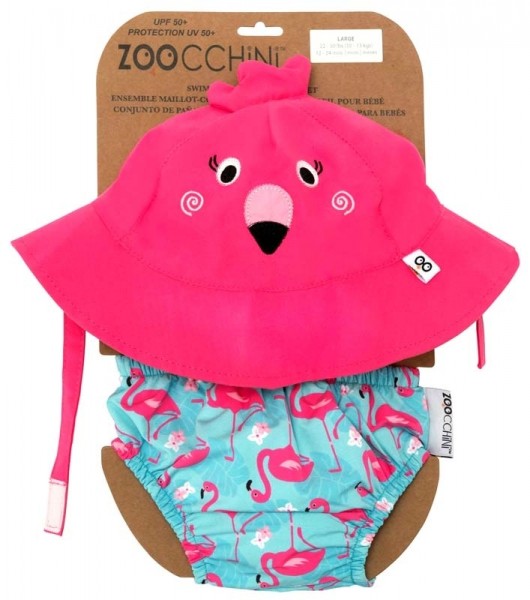 Set Badewindel & Sonnenhut - Flamingo S