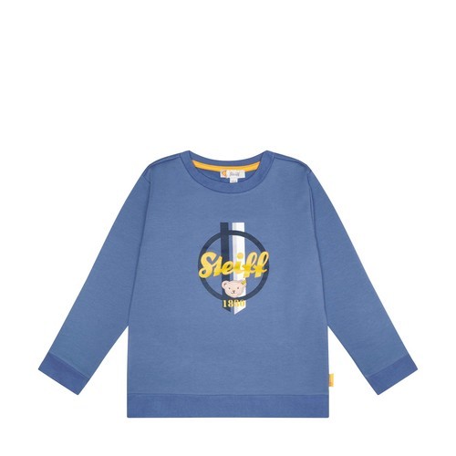 Steiff Sweatshirt ohne Kapuze mittelblau, Größe 104