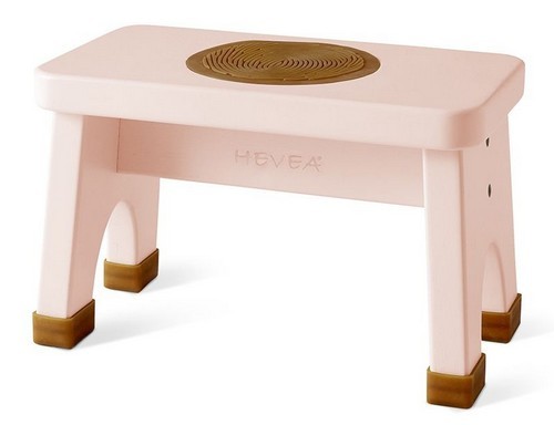 HEVEA Kinderhocker - Kautschukbaumholz / Champagne Pink