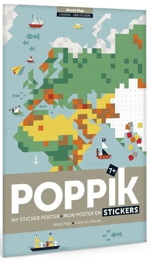 Poppik Stickerposter (1 Poster + 1600 Sticker) / Weltkarte (6-12 J.)
