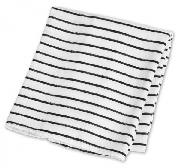 Bamboo Swaddle Mulltuch (modern collection) - Black Messy Stripe