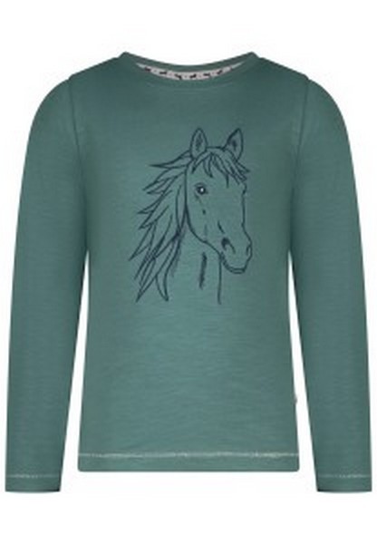 SALT AND PEPPER Girls Longsleeve Horse EMB jade green, Größe 104-110