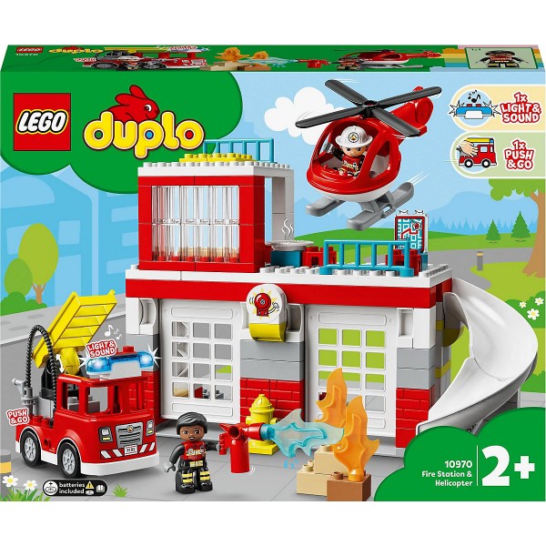 Lego ® Feuerwehrwache mit Hubschrauber