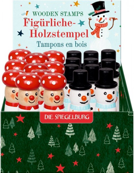Die Spiegelburg Figürlicher Holzstempel - Bärenstarke Weihnachten, sort.