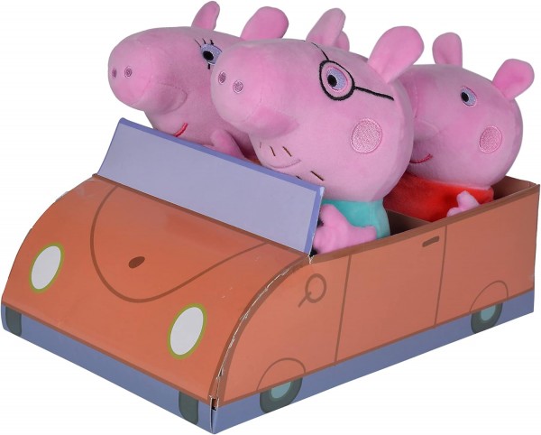 Simba Dickie Peppa Pig 4-tlg. Familienset im Auto