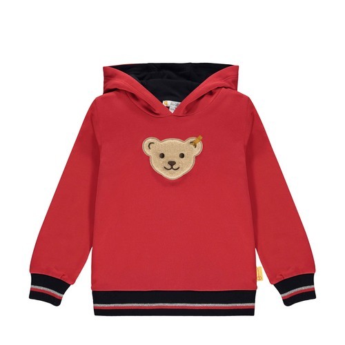 Steiff Sweatshirt mit Kapuze rot, Größe 104