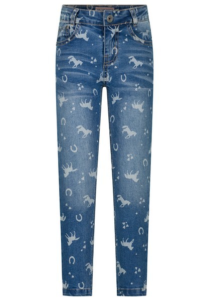 SALT AND PEPPER Girls Jeans Horses AOP mid blue