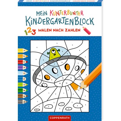 Coppenrath Verlag Mein k. Kindergartenblock: Malen nach Zahlen (Weltall)