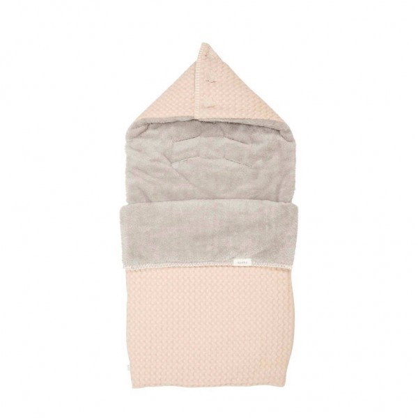 Koeka Fußsack Waffel Plüsch Oslo (3-Punktgurt) sand/misty grey unisex