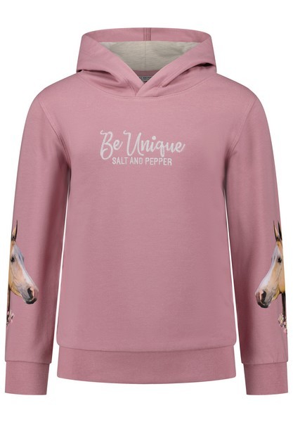 SALT AND PEPPER Girls Sweat Hoodie Horse EMB old pink