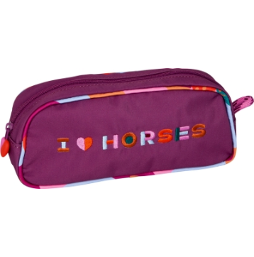 Die Spiegelburg Stifte-Etui - I LOVE HORSES (fuchsia)