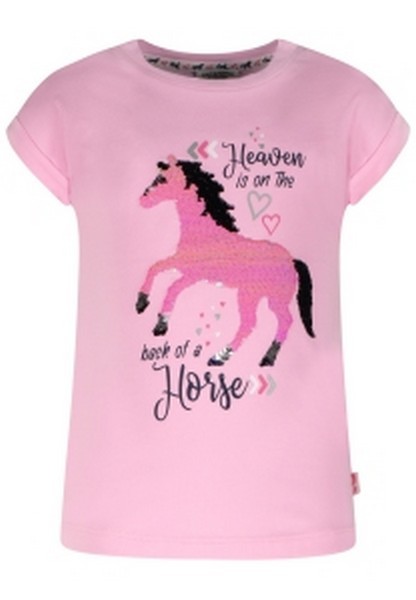 SALT AND PEPPER Girls S/S Rev. Sequins Horse soft rose, Größe 104-110