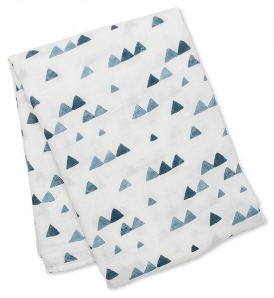 Bamboo Swaddle Mulltuch (fashion collection) - Navy Triangles