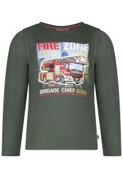 SALT AND PEPPER Boys LS Glowprint Firetruck khaki, Größe 104-110