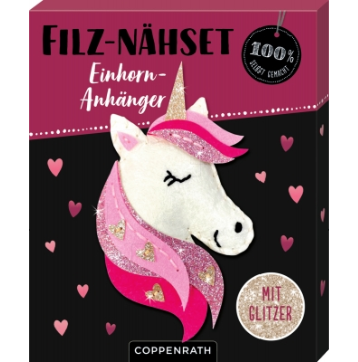 Coppenrath Verlag Filz-Nähset Einhorn-Anhänger (Herzen) - 100% s.g.