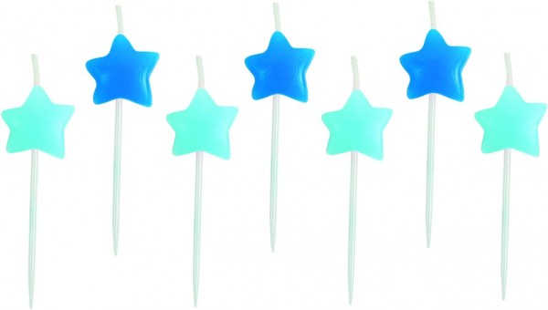 JaBaDaBaDo Party Tortenkerzen Sterne blau (7 Stück)