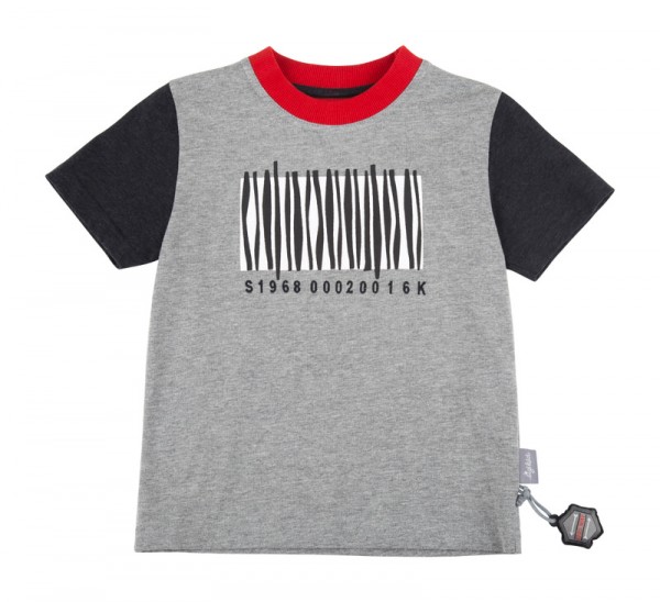 Graues Jungen T-Shirt Zebrastreifen