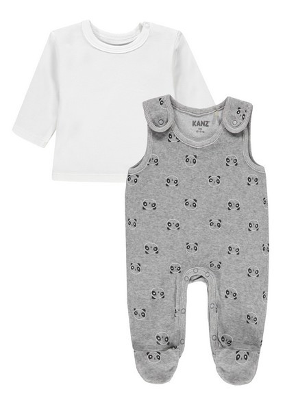 Kanz 2tlg. Set Strampler o. Arm + T-Shirt 1/1 Arm phuket melange|gray, Größe 50