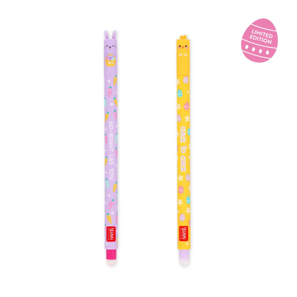 Legami mit 2 Löschbaren Gelstiften Erasable Pen - Hoppy Easter, 0,7 mm
