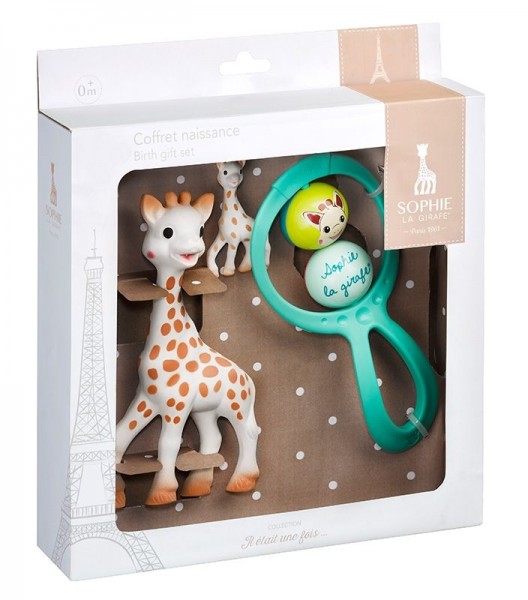 Sophie la girafe® - Geschenkset zur Geburt mit 1 Sophie la girafe®, 1 Rassel Swing, 1 Schlüsselanhän