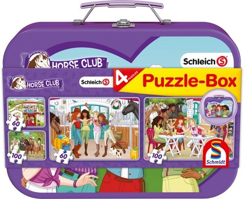 Schmidt Spiele Schmidt Spiele Schleich, Horse Club, Puzzle-Box, 2x60, 2x100 Teile im Metallkoffer