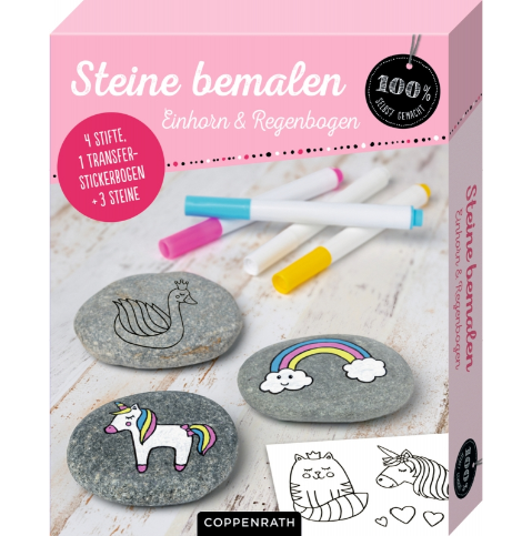 Coppenrath Verlag Steine bemalen - Einhorn & Regenbogen (100% s.g.)