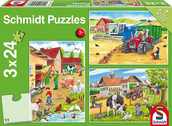 Schmidt Spiele Schmidt Spiele Auf dem Bauernhof, 3x24 Teile