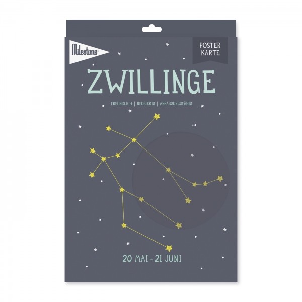 Milestone™ Sternzeichen-Posterkarte / Zwillinge