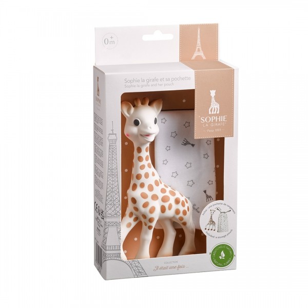 Sophie la girafe® + Stoffbeutelchen (Geschenkkarton weiß)