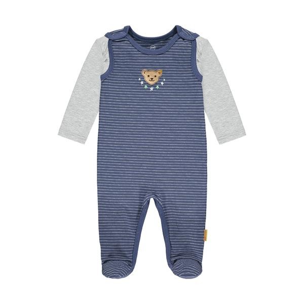 Steiff Set Strampler + T-Shirt langarm dunkelblau