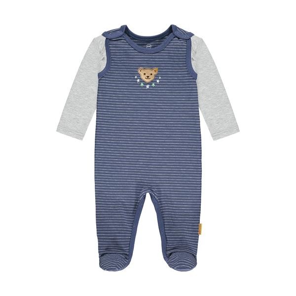 Steiff Set Strampler + T-Shirt langarm dunkelblau