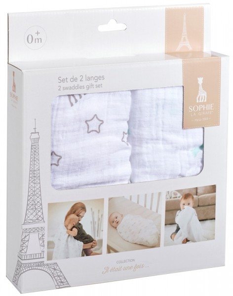 Soft-Mulltücher Sophie la girafe 2er Set (120x120cm)