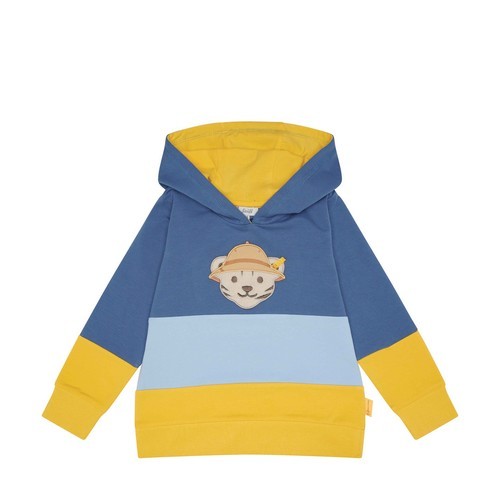 Steiff Sweatshirt mit Kapuze mittelblau, Größe 104