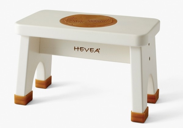 HEVEA Kinderhocker - Kautschukbaumholz / Marshmallow White