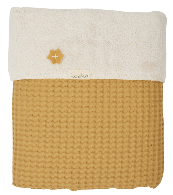 Koeka Babydecke Waffel/Teddy Oslo 100x75 ochre/pebble