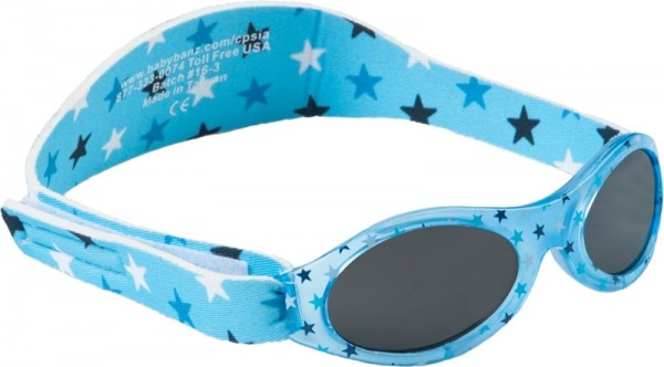 Dooky Baby Banz - Baby-Sonnenbrille / Neopren + Klett / 100% UV-Schutz / Blaue Sterne