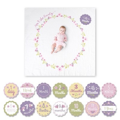 Baby's First Year™ Swaddle-Blanket & Karten Set - Isn't she lovely lulujo