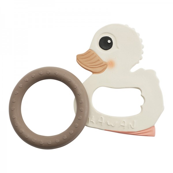 HEVEA Kawan Geschenkset - Beißring Kawan + Ring - Naturkautschuk / Tan Beige